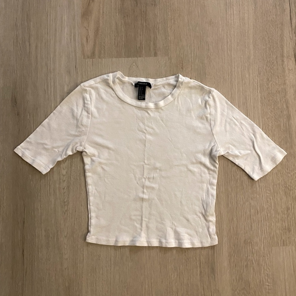 Forever 21 Basic Short Sleeve Crop Top